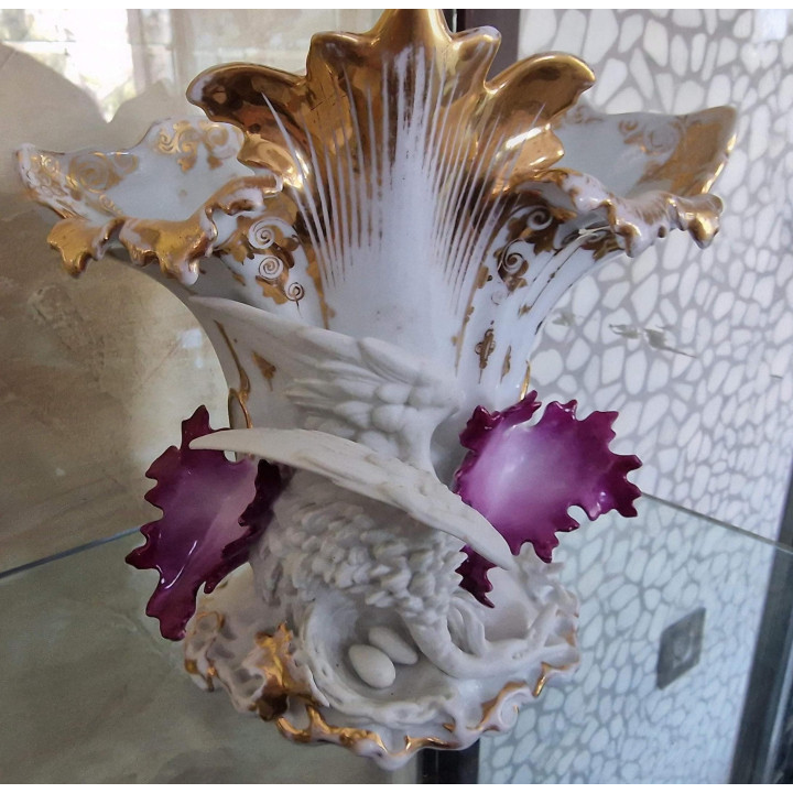 19th Century Vieux Paris Porcelain Dragon Vase