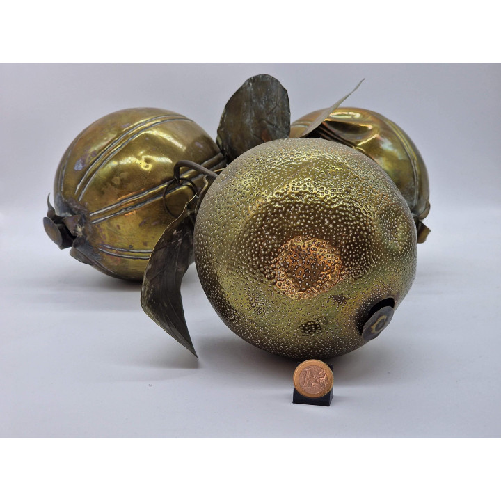 Vintage Messing Fruit Set van 3 - Jaren 70