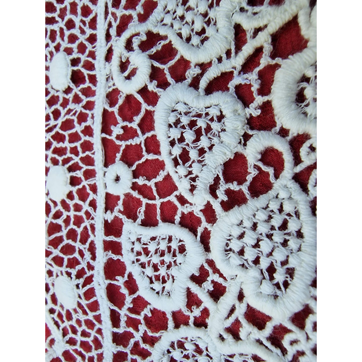 Cuello de Encaje de Algodón Hecho a Mano, Época Eduardiana, Blanco, h. 1910