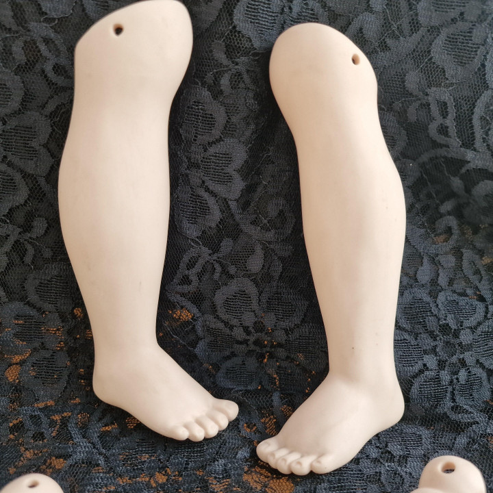 Set ledematen van biscuitporselein voor poppen (handen/voeten)