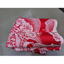 Vintage Rode Damast Stof (1950) | Spaans Katoen Jacquard