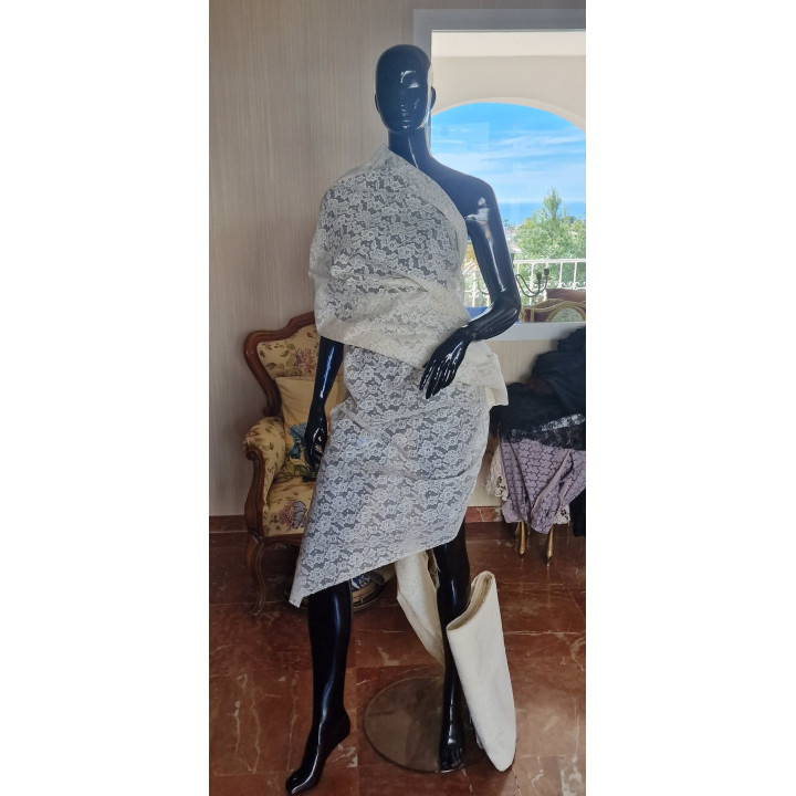 Vintage 1940 Guipure Kant Stof - Barcelona Mantilla Kant per Meter