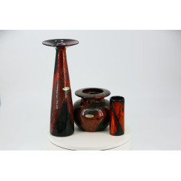 Set of 3 Otto Keramik Fat Lava Vases, 1970s