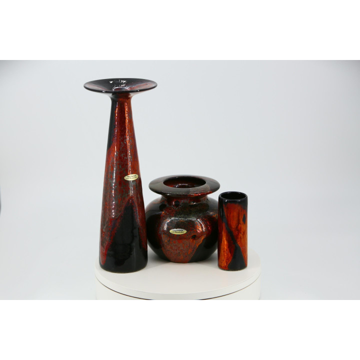 Вазы Otto Keramik Fat Lava, комплект 3 шт, 1970-е