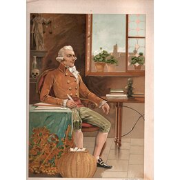 Antiek Portret Robespierre door Bielsa, Chromolithografie Felipe Gonzalez Rojas Madrid circa 1890, Decoratie voor Kantoor Bibli…