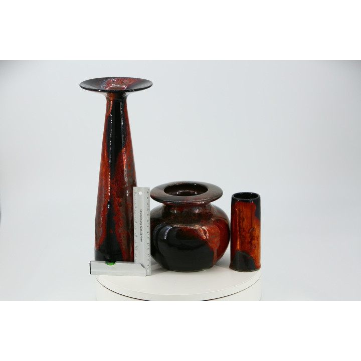Conjunto de 3 jarras Otto Keramik Fat Lava, anos 70