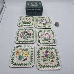 Пробковые костеры Portmeirion Botanic Garden и Охотничьи сюжеты, набор из 12 шт с коробкой, 1980-е гг
