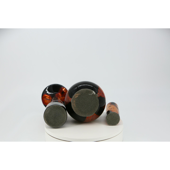 Conjunto 3 Jarrones Otto Keramik Fat Lava 1970