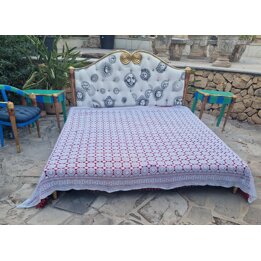 Colcha de crochê feita à mão algodão branco flores 3d renda manta casal vintage mid century cobre leito 240x270 cm