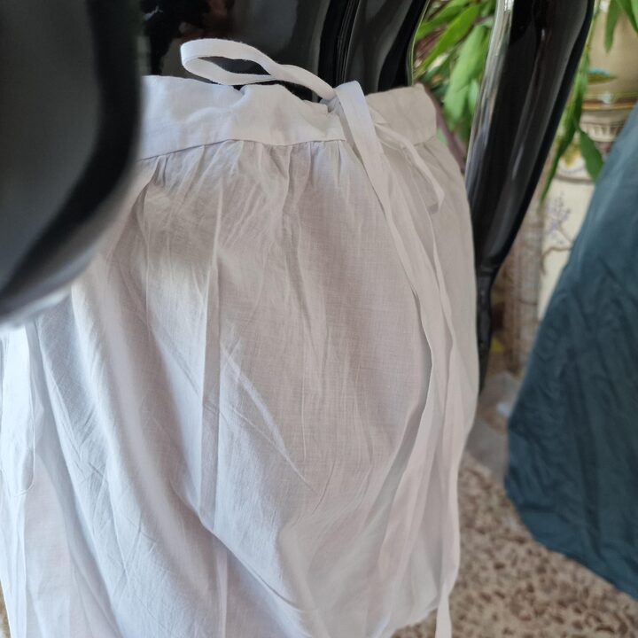 Completo intimo Antico Lingerie Vintage, Anni 1920 Battistadi Cotone Bianco Ricamato a Mano Sottoveste e Mutandoni, Taglia S M