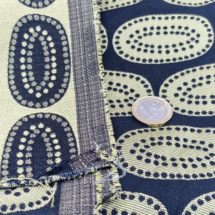 Vintage Cotton Viscose Fabric – Retro Geometric Mid-Century Design, Sewing Crafting Textile