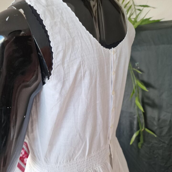 Conjunto de Lingerie Antiga Vintage, Anos 1920 Batiste de Algodão Branco Bordado à Mão Combinação e Calçolas, Tamanho S M