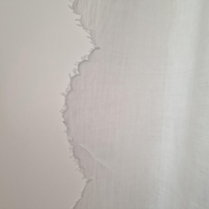 Antiek linnen gordijn raampaneel draperie, 19e eeuw handgemaakt Richelieu kant, victoriaans borduurwerk voor woonkamer slaapkam…