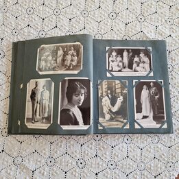 Antiek Album Koninklijke Ansichtkaarten, 104 Echte Fotos RPPC Romanov Windsor Savoye, Europese Adel Ephemera Verzameling 1912-1…