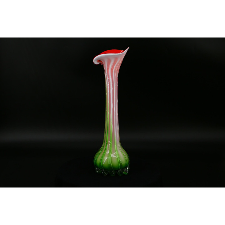 Vaso Jack-in-the-Pulpit in Vetro Soffiato Murano anni '50