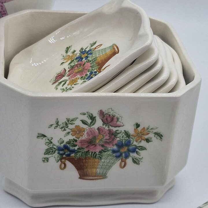 Zestaw 6 Ceramicznych Popielniczek La Cartuja de Sevilla Pickman lata 50.