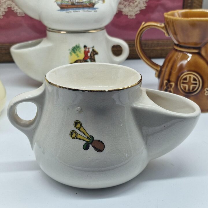 Taza de afeitar Royal Doulton Toby Jug de loza inglesa, tazón de barbero de Staffordshire, jarra de personaje de la década de 1…