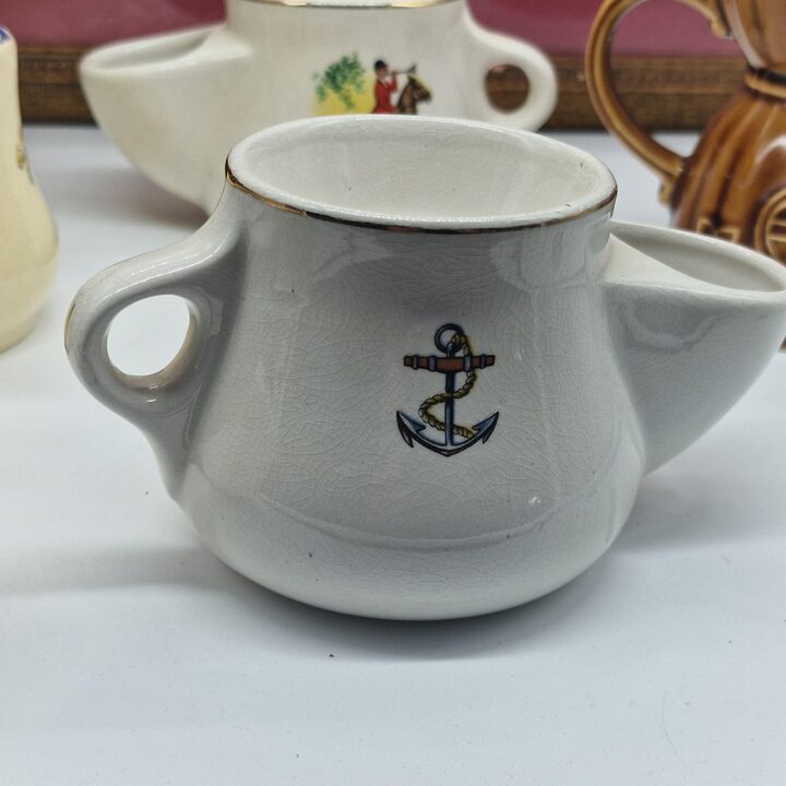 Taza de afeitar Royal Doulton Toby Jug de loza inglesa, tazón de barbero de Staffordshire, jarra de personaje de la década de 1…