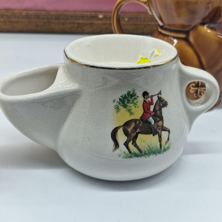 Taza de afeitar Royal Doulton Toby Jug de loza inglesa, tazón de barbero de Staffordshire, jarra de personaje de la década de 1…
