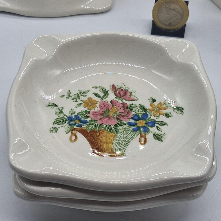 Zestaw 6 Ceramicznych Popielniczek La Cartuja de Sevilla Pickman lata 50.