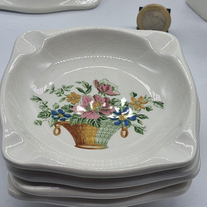 Zestaw 6 Ceramicznych Popielniczek La Cartuja de Sevilla Pickman lata 50.