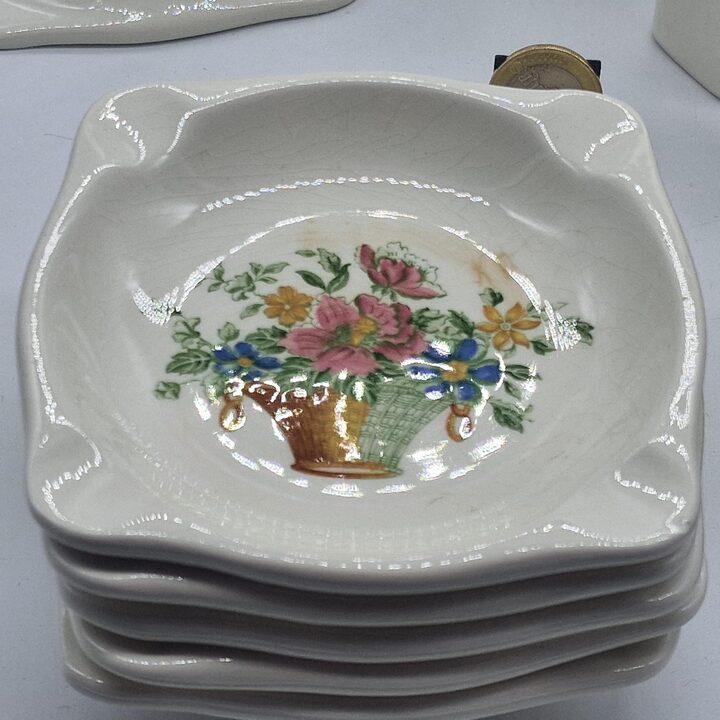 Zestaw 6 Ceramicznych Popielniczek La Cartuja de Sevilla Pickman lata 50.