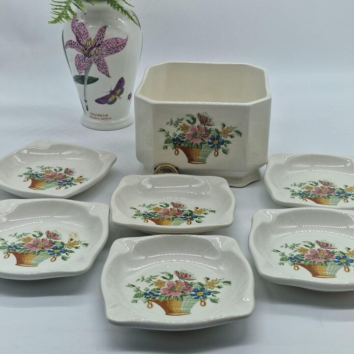 Zestaw 6 Ceramicznych Popielniczek La Cartuja de Sevilla Pickman lata 50.