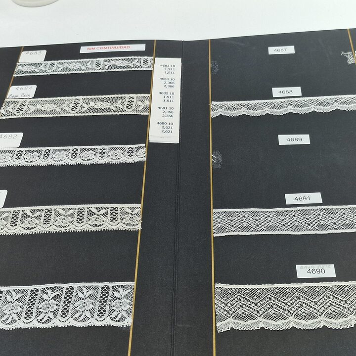 74 Muestras de Encaje Vintage Español, Archivo de Fábrica años 90
