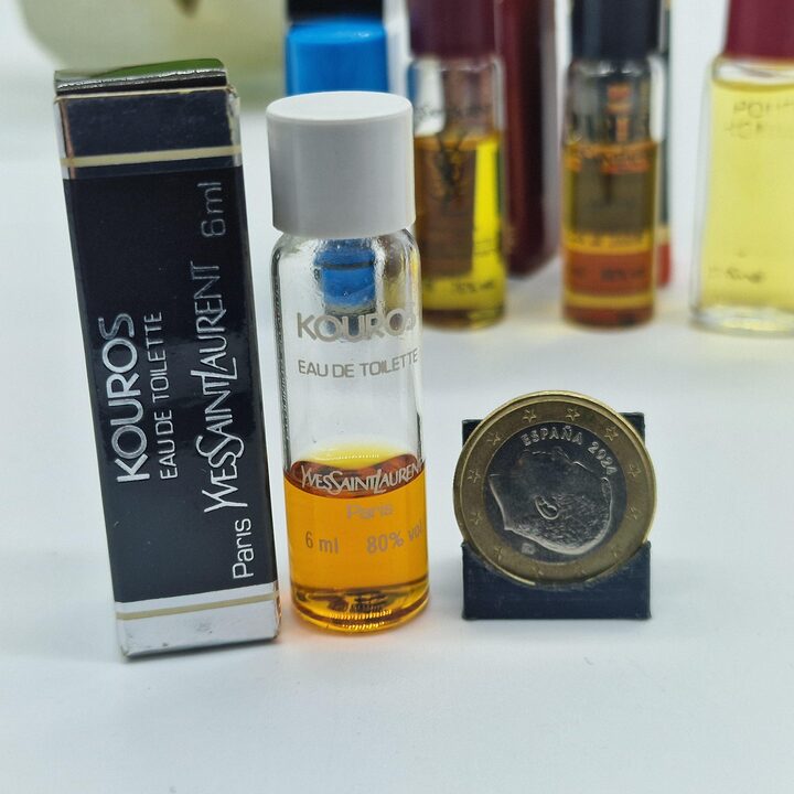 Набор винтажных миниатюр парфюма - Yves Saint Laurent YSL Champagne Opium Paris Kouros - 7 коллекционных флаконов духи 90х годов