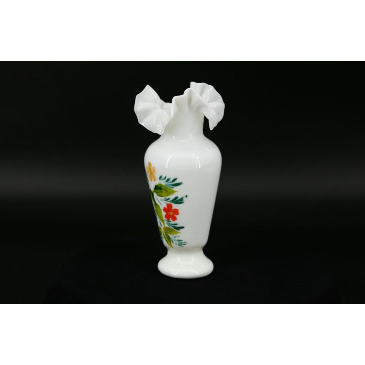 Opalglas-Vase 1930er Jahre — Handbemaltes Milchglas