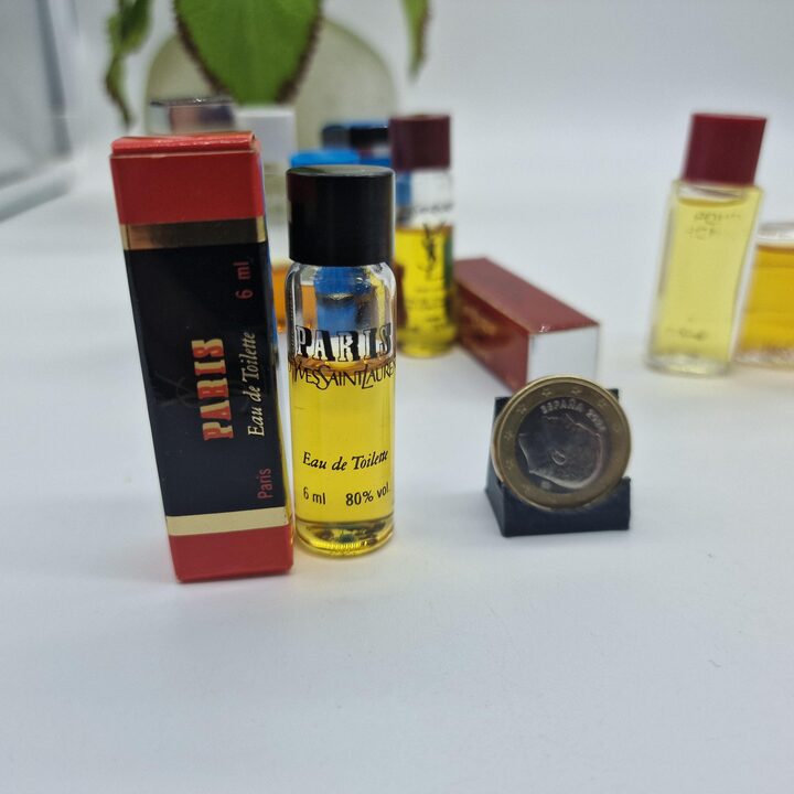 Набор винтажных миниатюр парфюма - Yves Saint Laurent YSL Champagne Opium Paris Kouros - 7 коллекционных флаконов духи 90х годов