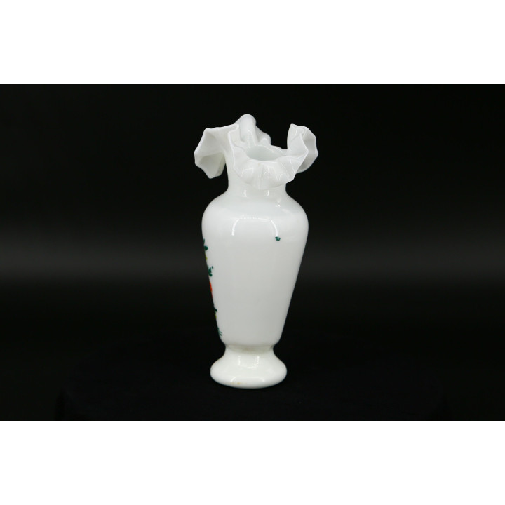 Opalglas-Vase 1930er Jahre — Handbemaltes Milchglas