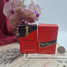 Zestaw Perfum Miniaturowych, Paloma Picasso i Tentations, Set 2 Sztuk (4 ml i 5 ml) z Pudełkami, Vintage