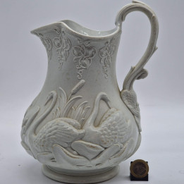 Jarra Cisnes Fife Pottery 1852 | Antigüedad Victoriana