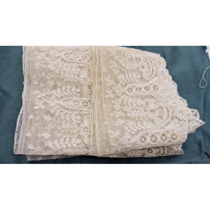 Encaje antiguo y puntilla vintage, bordado floral de red, algodón blanco, dos piezas de 1 m, ancho 10 cm, restauración de costu…