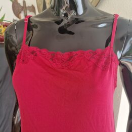 Halka Jedwabna Vintage Inspiration Lingerie Lata 80 Czerwona Czysty Jedwab Koronka Wyprodukowano w USA Rozmiar S