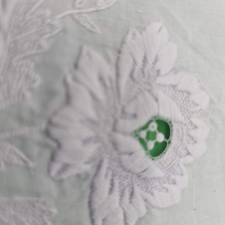 Antique Hand Embroidered Linen Sheet, Early 1900s Spanish Linen Bedding 230x245French Country Farmhouse Textile, Country Farmho…