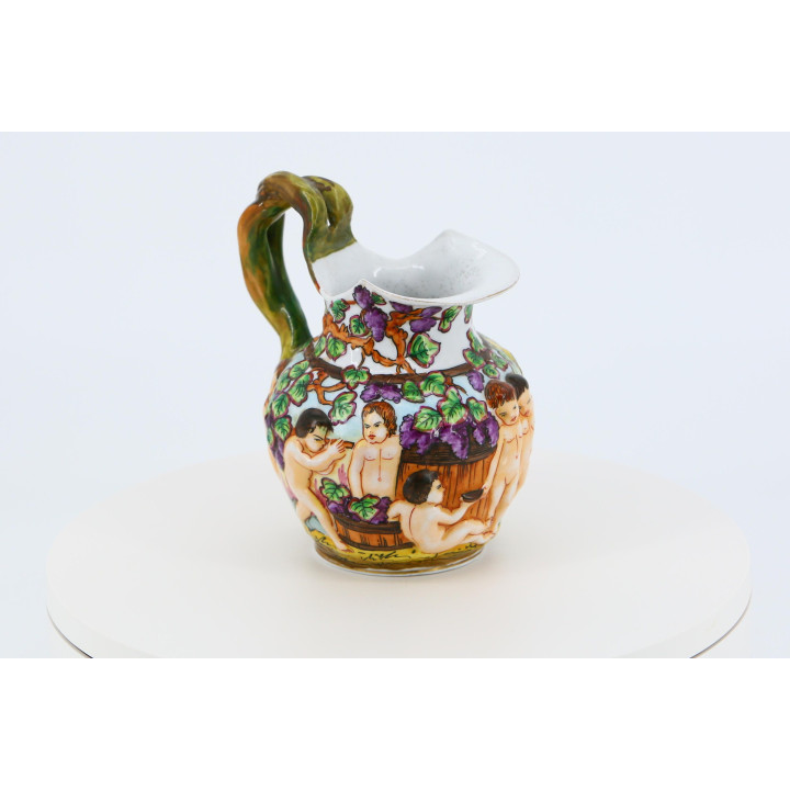 Jarra de Cerâmica Italiana Estilo Capodimonte - 1950
