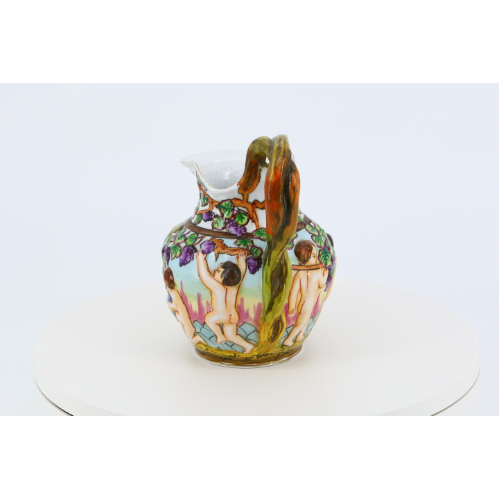 Cruche en Céramique Italienne Style Capodimonte - 1950