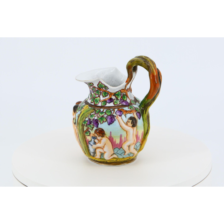 Cruche en Céramique Italienne Style Capodimonte - 1950