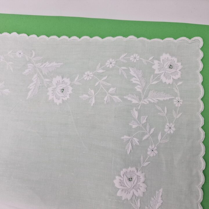 Antique Hand Embroidered Linen Sheet, Early 1900s Spanish Linen Bedding 230x245French Country Farmhouse Textile, Country Farmho…