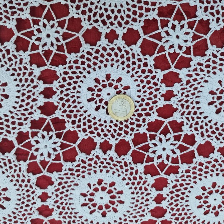 Copriletto Uncinetto Fatto a Mano Coperta Pizzo Cotone Bianco, Copriletto Vintage, Biancheria da Letto Antica per Camera, 220x2…