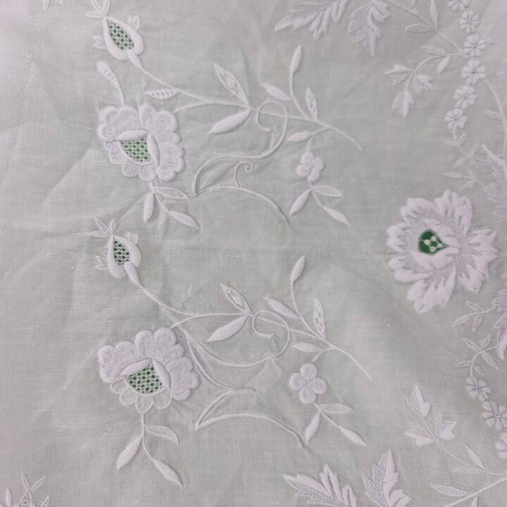 Antique Hand Embroidered Linen Sheet, Early 1900s Spanish Linen Bedding 230x245French Country Farmhouse Textile, Country Farmho…