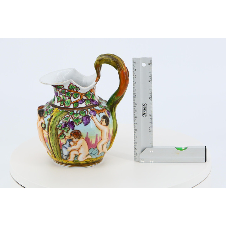 Cruche en Céramique Italienne Style Capodimonte - 1950