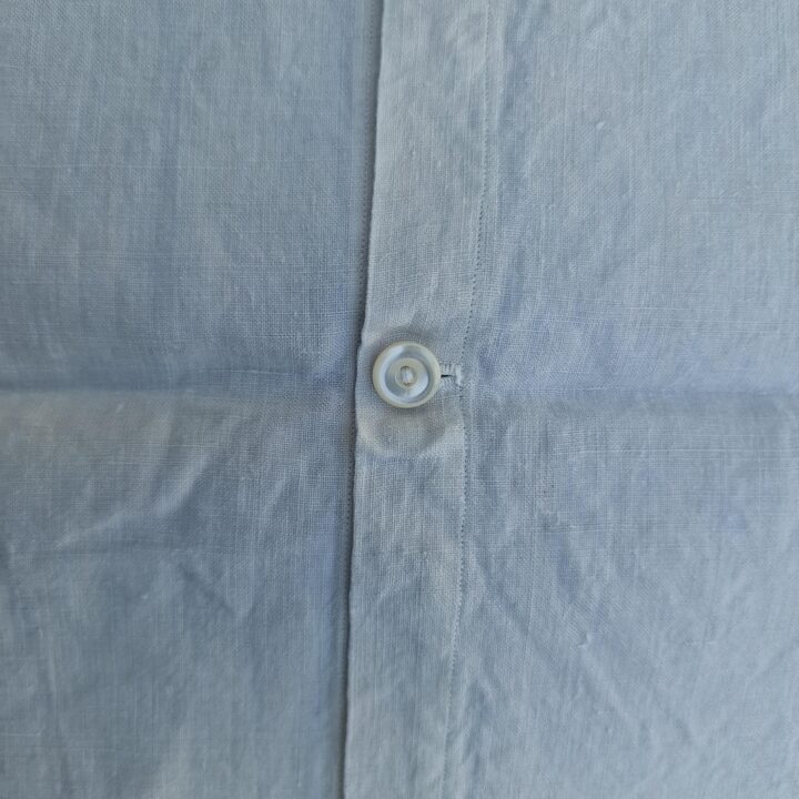 Taie d Oreiller en Lin Ancien, Dentelle aux Fuseaux Main XIXe Siècle, Broderie Enriqueta, Boutons Nacre, 60x60 cm