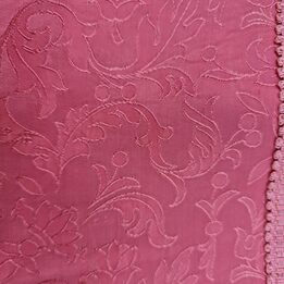 Cortinas Vintage Paneles Lambrequín Cenefa, Damasco Mezcla Seda Viscosa Mediados Siglo, Jacquard Floral Rojo Arándano, para Sal…
