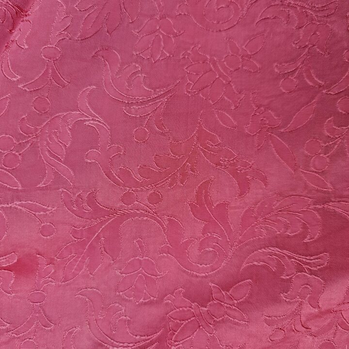 Tende Vintage Pannelli Drappeggio Mantovana Lambrecchino, Metà Secolo Damasco Seta Viscosa, Jacquard Floreale Rosso Mirtillo