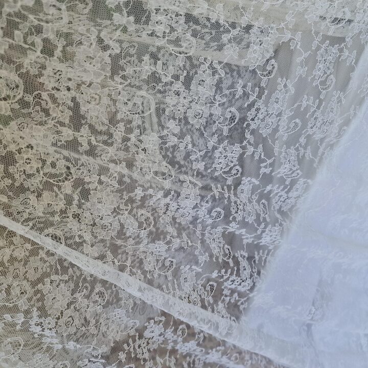 Abito da Sposa Vintage, Vestito da Sposa in Pizzo Fatto a Mano Anni 70, Taglia S con Bottoni in Raso e Maniche Lunghe