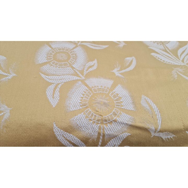 Tissu jacquard vintage au mètre - Tapisserie et rideaux à motif floral du milieu du siècle, Espagne, 120 cm de large