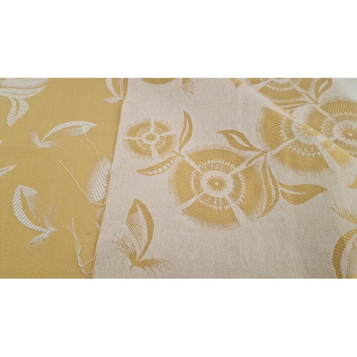 Tissu jacquard vintage au mètre - Tapisserie et rideaux à motif floral du milieu du siècle, Espagne, 120 cm de large